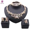 Bijoux italiens romantiques je t'aime ours ensembles de bijoux en cristal femmes grand collier Bracelet boucle d'oreille bague ensemble de bijoux