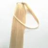 Topkwaliteit 100% Natuurlijke Braziliaanse Remy Hair Wrap paardenstaart paardentail clips in/op menselijk haarverlenging rechte golf 100G