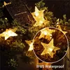 Strings LED Solar Star String Lights 8 modalità Powered Twinkle Fairy Luce impermeabile per giardini all'aperto Prato ChristmasLED