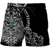 Erkek Şort Viking Serin Dövme Dragon 3D Baskılı Erkek Şort Unisex Street Giyim Yaz Plajı Gevşek Şort Sıradan Pantolon Polyester SDM04 T220825