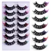 Newest Color Thick Multilayer False Eyelashes Curly Crisscross Hand Made Reusable 7 Pairs 3D Mink Fake Lashes Set Soft & Vivid Eyelash Extensions