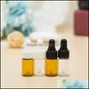 2 3 5 ml Mini Amber Glass Essential Oil Droper Bottles Refillable Tomt Eye Per Cosmetic Liquid Lotion Exempel Lagring Drop Delivery 2021 PA