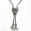 Bow Ties Silver Plating Saddle Horseshoe Cowboy Boots Bolo Tie Neck Necklace Also Stock In US