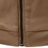 Hommes et automne veste en cuir mode tendance Locomotive coréenne coupe ajustée en cuir Pu col montant veste vêtement homme L220801