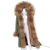 Manteau d'hiver en fausse fourrure pour femme, doublure pour femme, Parka X-Long imperméable, grand col naturel, capuche épaisse et chaude