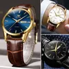 Zegarek na rękę najlepsze markowe zegarki męskie oryginalne proste niebieskie kwarcowe zegarek dla mężczyzny Waterproof skórzany pasek biznesowy Casualw