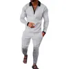 2st Tracksuits Set Man Long Sleeve Hommes Suit Autumn Outfits Set Two Piece Polo and Pants