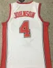 NCAA Basketball UNLV Rebels College 4 Larry Johnson Jersey Team Color White All sömnad andlig ren bomull för sportfans University Uniform God kvalitet