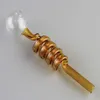 2022 new glass spiral pipe straw bong accessories