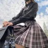 Kläder sätter försäljningskolekjolar kvinnor japanska harajuku kjol hög midja preppy veckade tonåring flickor enhetlig kjolkläder
