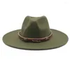 Beretler Fedoras Hats Big Brim 9.5cm Katı Bant Kemeri Lüks Kadın Kırmızı Siyah Beyaz Düğün Sombreros de Mujerberets Beretsberets