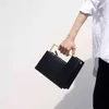 Evening Bag Metal Handle Handbag Women Niche Luxe Designer Pu Box Black Tote Messenger Cro Body Small Square Ladie Fashion 220622