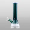 Bong à narguilé à tube droit avec base de bécher vert foncé de 9,3 pouces - Percolateur à tige descendante diffuse, joint femelle de 14 mm