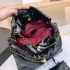 디자이너 여성 22 Hobo 쇼핑백 프랑스 브랜드 체인 Drawstring Tote 핸드백 오일 왁스 가죽 Qlited 대용량 숄더 핸드백 Luxurys 디자이너 가방