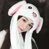 Śliczne uszy króliczki Kapelusz Ruchu poduszki powietrznej miękki skok w górę czapka śmieszna zabawka dziewczyny kreskówka kawaii plush hat zabawki dla dorosłych dzieci 220611