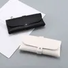 Buckle Leather Sunglasses Case Eyewear Soft Bag New Fashion Black Portable Glasses Box Package Factory Wholesale 170mm