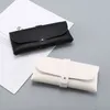 Buckle Leather Sunglasses Case Eyewear Soft Bag New Fashion Black Portable Glasses Box Package Factory Wholesale 170mm