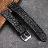 Watch Bands Black Handmade Crocodile Leather Strap Ultra-Thin 18 19 20 21 22MM Watchband Soft Bracelet Retro Style Men's Deli22