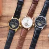 メンズウォッチ自動機械式時計41mm for Men Fashion Wlistwatches Business Wlistwatch Leather Strap Montrede Luxe Hollow Out