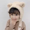 Winter Kids Bunny Hat Cute Plush Warm Baby for Boy Girl Imitation Lamb Wool Infant Beanie Cap 1 3 Years 220817