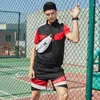 Zomerherenset Man Zipper Sportswear 2 -delige Hip Hop Sets Sports Pak Sweatshirt Shorts Sweatsuit Male Us Size tracksuit 220609