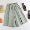 SURMIITRO Fashion Summer Korean Style Wide Leg Capris Women Short Pants High Elastic Waist Shorts Skirts Female 220419