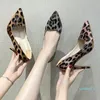 Dress Shoes Leopard Sexy Stiletto High-heeled Pointed Snake Prints Leather All-match Pumps Women Large Size