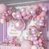 1 Juego de Globos de macarrón, guirnalda de Globos de oro rosa, mariposa, Metal, rosa, púrpura, para cumpleaños, boda, fiesta, globo, decoraciones de arco 220329