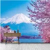 Papier peint mural de fond de paysage de fleurs de cerisier, papier peint 3d pour toile de fond tv30355958816