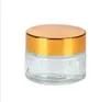 Pot de crème en verre 10g 15g 20g 30g 50g cosmétiques bouteille d'émulsion en vrac pot transparent/gel pour les soins de la peau avec couvercle en or bon