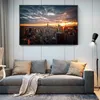 Nova York City Sunset View Canvas pinturas Cartazes Impressões Skline de Manhattan Wall Art Pictures Living Roomm Decoração de casa Cuadros