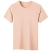 Men's T-Shirts Mulberry Silk Summer Mens High Quality Short Sleeve Round Collar Casual Male Simple Thin Man Tees 3XLMen's