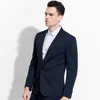 Erkekler Suits Blazers Erkekler Blazer v Boyun Derin Mavi Single Düğmesi 2022 Bahar Sonbahar Moda Slim Fit Erkek Ceket İş İş Damat Sahnesi 2x