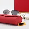 Czerwone owalne modne okulary przeciwsłoneczne projektant kobiet gradientowe okulary przeciwsłoneczne na plażę klasyczne bezramowe męskie złote poczucie luksusu mans sonnenbrille modne małe okulary ramki gorące