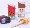 Summer Cute Donut Ice Cream Water Bottle With Straw Favor Creative Square Watermelon Cup Portable Leakproof