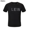 PP Fashion Men's Designer slim fit Casual strass manches courtes col rond chemise tee Skulls Print Tops Streetwear col Polos M-xxxL P2013