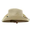 قبعة رعاة البقر الغربية قبعة القش الطبيعية للرجال الصيف جوفاء شاطئ رعاة البقر صن القبعة Sombrero Hombre Hombre القبعات
