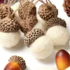 Christmas Decorations 30pcs Artificial Felt Acorn Ornaments Felted Balls With 32.8ft String Tree Decor Home Hanging PengdantChristmas Decora