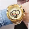 2022 Subaqua Gold Blue Aço Inoxidável Chrongaft Quartz Homens Fashion Business Undefeated Assista Reloj Dropshipping Law