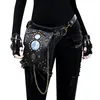 Waist Bags Yourseason Unisex Steampunk Chain Rivet Pack Multifunktionell PU Läder Kvinnlig axel 2022 Moto Biker Belt Bag