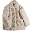 Abrikoos hoge kwaliteit wollen jas vrouwen winter korte pluche jas revers vaste kleur verdikte fleece jas jong meisje faux jas T220716