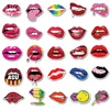 50 stks/partij Sexy Rode Lippen Stickers Graffiti Stickers voor DIY Bagage Laptop Skateboard Motorfiets Fiets Sticker