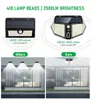 410 LEDスーパーブライトアウトドアソーラーランプ3モードモーションセンサーヒューマンインダクションガーデンライト3000MAH防水ヤード壁照明