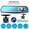 ''Car Dvr Dual Lens Full Hd P Video Recorder Front and Rear View Camera J220601