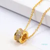 2022 Nouveaux colliers d'amour romains en acier inoxydable Pendentifs Collier ras du cou en strass Femmes Hommes Collier d'amant Bijoux Cadeau avec sac en velours