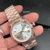 남자 시계 로즈 골드 럭셔리 시계 로마 숫자 다이얼 방수 기계식 자동 36mm jubilee 스트랩 스포츠 스타일 클래식 손목 시계