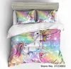 Hot Unicorn Bedding Set Duvet Cover Cartoon Bedcllothes Colorful Animal Printed Comforter Sets for Girls