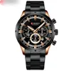 Stockings Black Waterproof Quality Men's Sports Watch Steel StrapL1