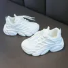 Kinder grün-weiße Air-Mesh-Plattform-Sneaker für große Teenager, Jungen, atmungsaktiv, lässig, Laufen, Sportschuhe, neu, 5 bis 10 13 Jahre