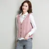 Women's Vests Spring Cardigan Coat Korean Style V-neck Sweater Vest For Women 2022 Winter Clothes Trend Full Color Single Breasted Tops Luci